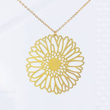 Gerber Daisy Flower Necklace Gold
