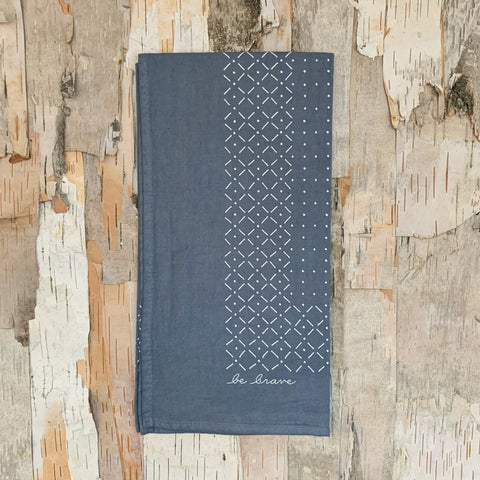 Be Brave River Blue Hand Dyed Bandana