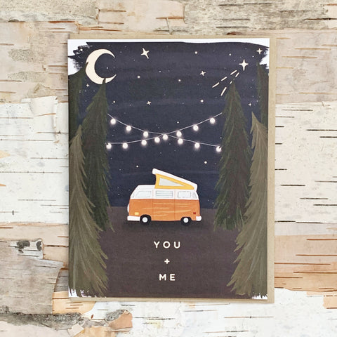 You and Me Camper Van Stars Card