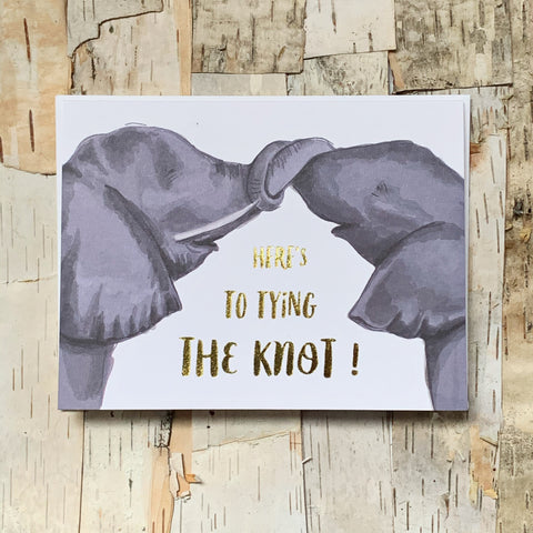 Here's To Tying The Knot Elephant Card
