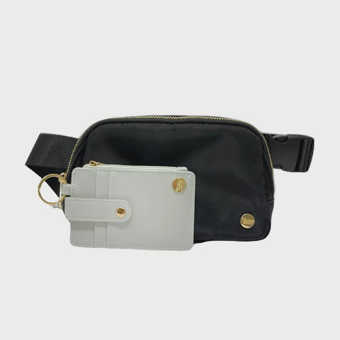 Midnight Black Belt Bag and Wallet