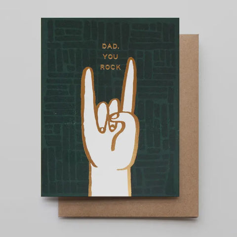 Dad, You Rock Foil Card