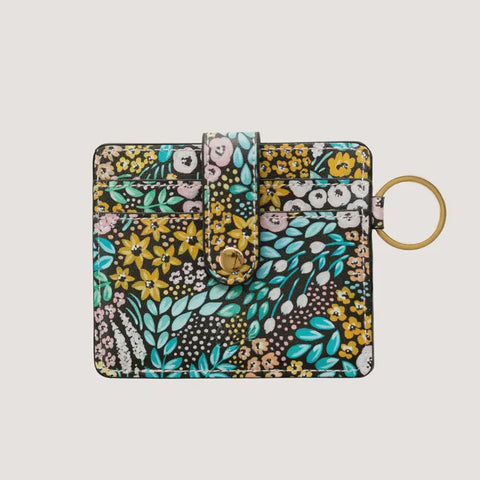 Black Floral Card Wallet