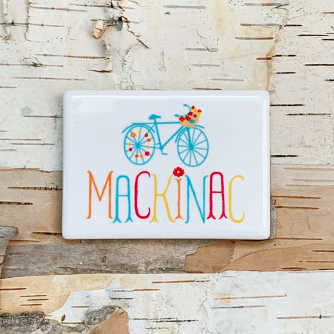 Mackinac Flower Bike Magnet