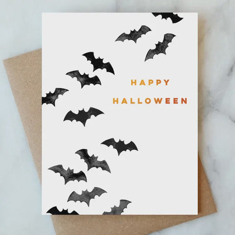 Happy Halloween Bats Card