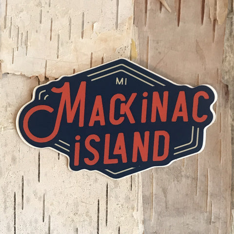 Mackinac Island Sticker Red and Navy