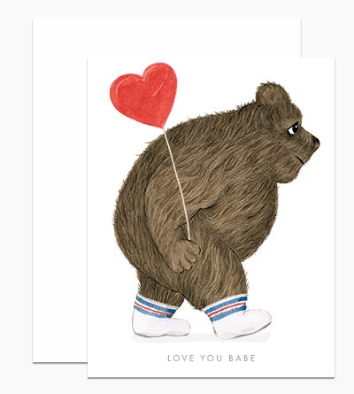 Love You Babe Bear and Balloon Card