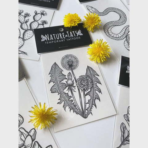 Dandelion Flower Temporary Tattoo