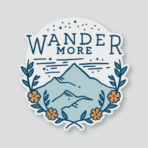 Wander More Sticker