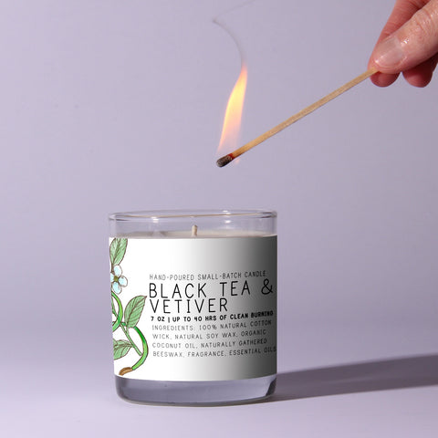 Black Tea Vetiver 7oz Candle