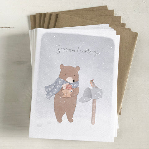 Seasons Greetings Bear- Box Set of 6 Holiday Cards