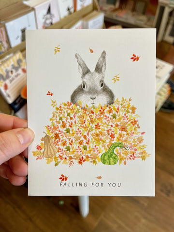 Falling For You Bunny Card