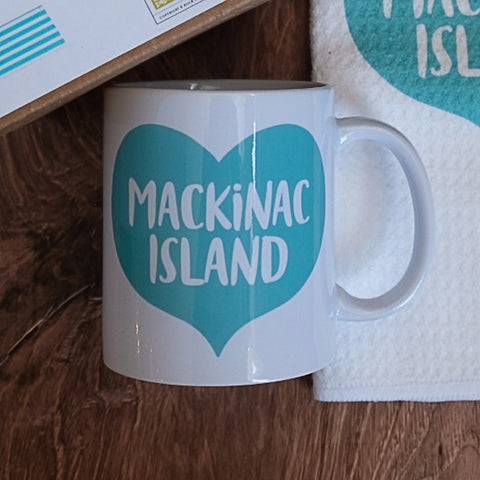 Aqua Mackinac Island Big Heart Mug
