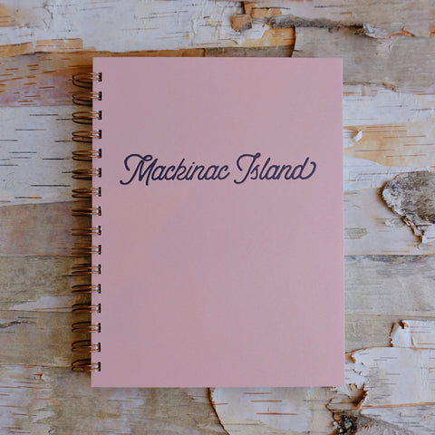 Mackinac City Script Journal Sunset Pink