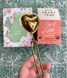 Stainless Steel Heart Shaped Tea Strainer Gold Finish