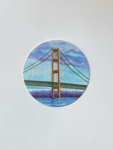 31 Blue and Purple Hues Mackinac Bridge Vinyl Sticker