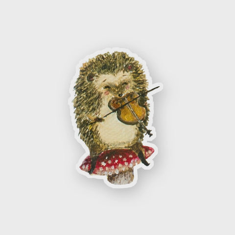 Hedgehog Violinist Sticker