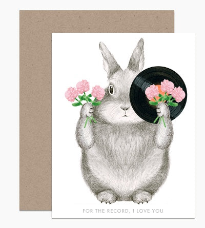 For The Record Love Bunny Card