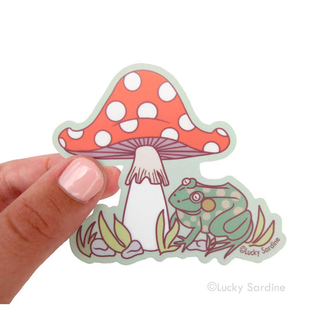 Toad and Frog Mushroom Sticker