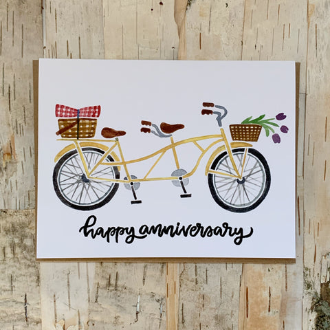 Happy Anniversary Tandem Bicycle Card