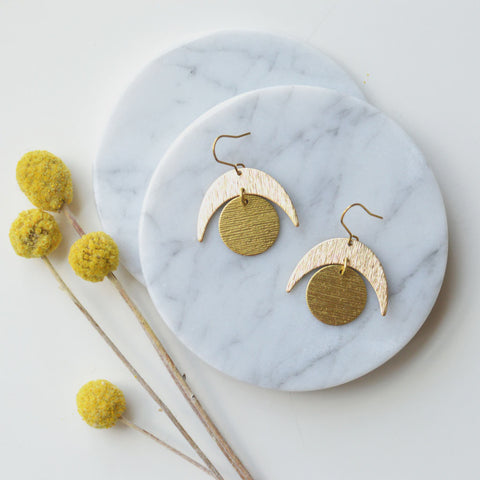 Crested Moon Earrings