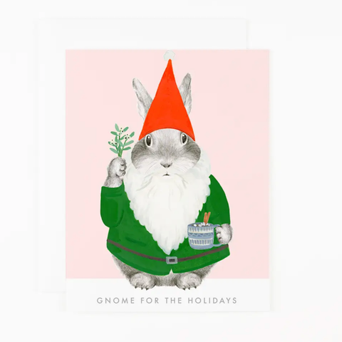 Gnome For The Holidays Bunny Card