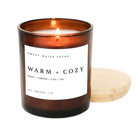 Warm And Cozy Candle Amber Jar 11oz