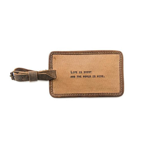 Life Is Short Leather Luggage Tag