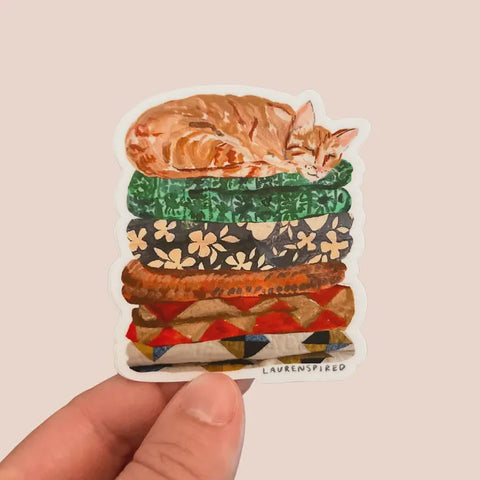 Cute Orange Cat Sticker Laurenspired