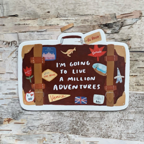 Million Adventures Suitcase Sticker
